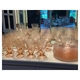 Collection of Vintage Pink Depression Glass Tableware