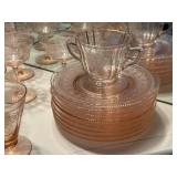 Collection of Vintage Pink Depression Glass Tableware