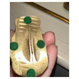 Set of 2 Vintage Brass Candle Holders with Dog Figure Accents