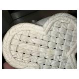 Set of Capodimonte Porcelain Rose, Dresden Vase, and White Lattice Basket