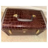 Vintage Samsonite Shwayder Bros. Brown Travel Train Case with Mirror