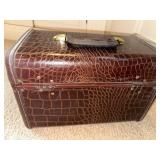 Vintage Samsonite Shwayder Bros. Brown Travel Train Case with Mirror