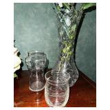 Floral Decor Set with Artificial Flowers and Glass Vases