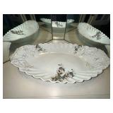 Antique Porcelain Platter with Floral Design