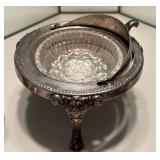 Antique F.B. Rogers Silver Plate Butter Dish with Glass Insert