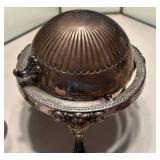Antique F.B. Rogers Silver Plate Butter Dish with Glass Insert