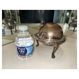 Antique F.B. Rogers Silver Plate Butter Dish with Glass Insert