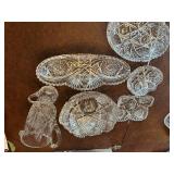 Set of 7 Cut Crystal Dishes with Intricate Designs