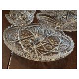 Set of 7 Cut Crystal Dishes with Intricate Designs
