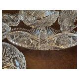 Set of 7 Cut Crystal Dishes with Intricate Designs