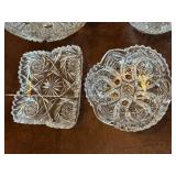 Set of 7 Cut Crystal Dishes with Intricate Designs
