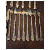 Set of Antique Silverware Including Wm. Rogers & Son Forks and Utensils
