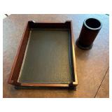 Vintage Bombay Company Wooden Desk Organizer Set