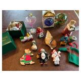 Collection of 14 Christmas Ornaments and Holiday Decorations