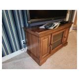 Wooden TV Stand with Glass Pane Doors