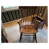 Vintage Wooden Rocking Chair with Spindle Back