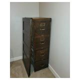 Antique Wooden File Cabinet with 5 Drawers Purchased from the Burlington Northern Train Station Closing Sale