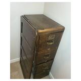 Antique Wooden File Cabinet with 5 Drawers Purchased from the Burlington Northern Train Station Closing Sale