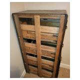 Antique Wooden File Cabinet with 5 Drawers Purchased from the Burlington Northern Train Station Closing Sale