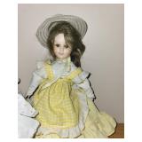 Set of 3 Vintage Porcelain Dolls with Bonnets