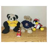 Collection of Sit-On Toy Chairs and Stuffed Animals