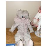 Set of 3 Porcelain Clown Dolls