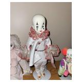 Set of 3 Porcelain Clown Dolls