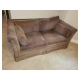 Brown Corduroy Sofa with Cushions