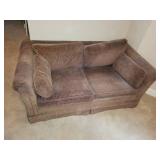 Brown Corduroy Sofa with Cushions