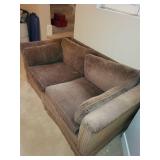 Brown Corduroy Sofa with Cushions