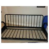Vintage Futon with Abstract Pattern and Metal Frame