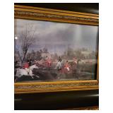 Pair of Framed Hunting Scene Paintings