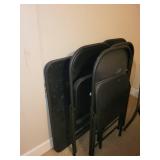 Set of 4 Black Folding Chairs and Table Set