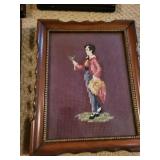 Set of 4 Vintage Framed Needlepoint Artworks