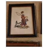 Set of 4 Vintage Framed Needlepoint Artworks