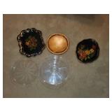 Collection of 5 Decorative Serving Trays with Floral Motifs