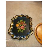 Collection of 5 Decorative Serving Trays with Floral Motifs
