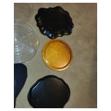 Collection of 5 Decorative Serving Trays with Floral Motifs