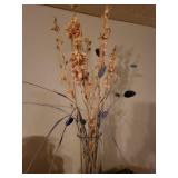 Decorative Set: Jar of Seashells, Birdhouse, Glass Coasters, and Dried Flower Arrangement