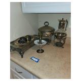 Antique Silver Plated Serving Set with Various Pieces