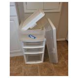 Set of Plastic Storage Drawers and Multi-Size Containers
