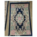 Set of 2 Vintage Floral Pattern Rugs