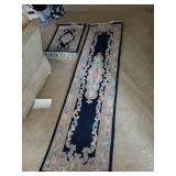 Set of 2 Vintage Floral Pattern Rugs