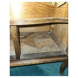 Vintage Wooden Vanity with Mirror and Storage