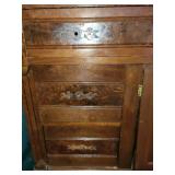 Antique Wooden Washstand with Marble Top