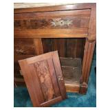 Antique Wooden Washstand with Marble Top