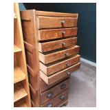 Antique Wooden Tallboy with Eight Drawers Purchased at the Burlington Northern Train Station Closing Sale