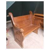 Vintage Wooden Church Pew Bench