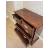 Vintage Wooden 5-Drawer Dresser with Brass Handles