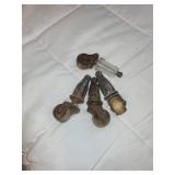 Antique Brass and Iron Bed Frame with Decorative Finials